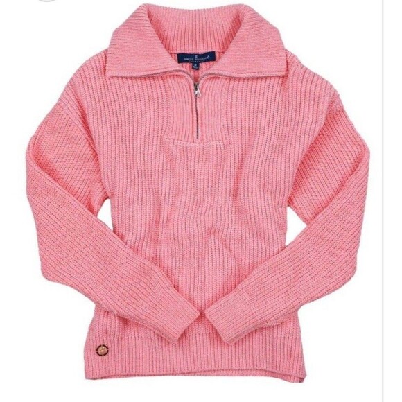 Simply Southern Quarter Zip Sweater Pullover ~ Candy Pink Size XL - Picture 1 of 9